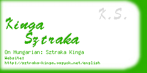 kinga sztraka business card